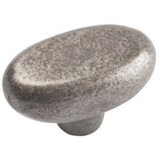 Atlas Homewares 332-P Distressed Oval Cabinet Knob in Pewter